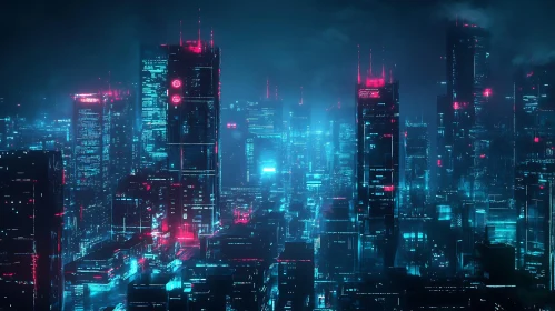 Cyberpunk Urban Nightscape