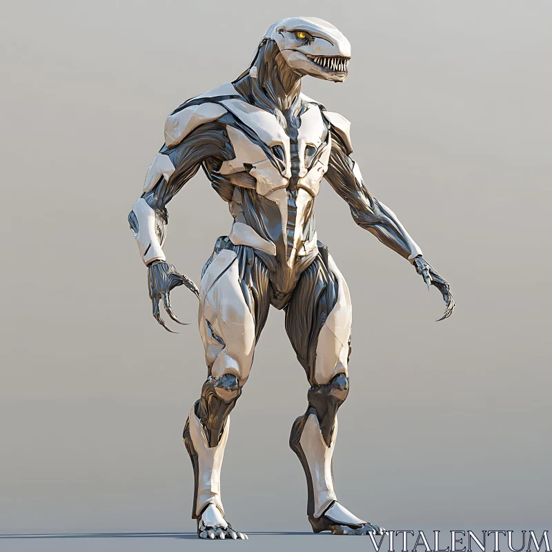 Reptilian Cyborg Design AI Image