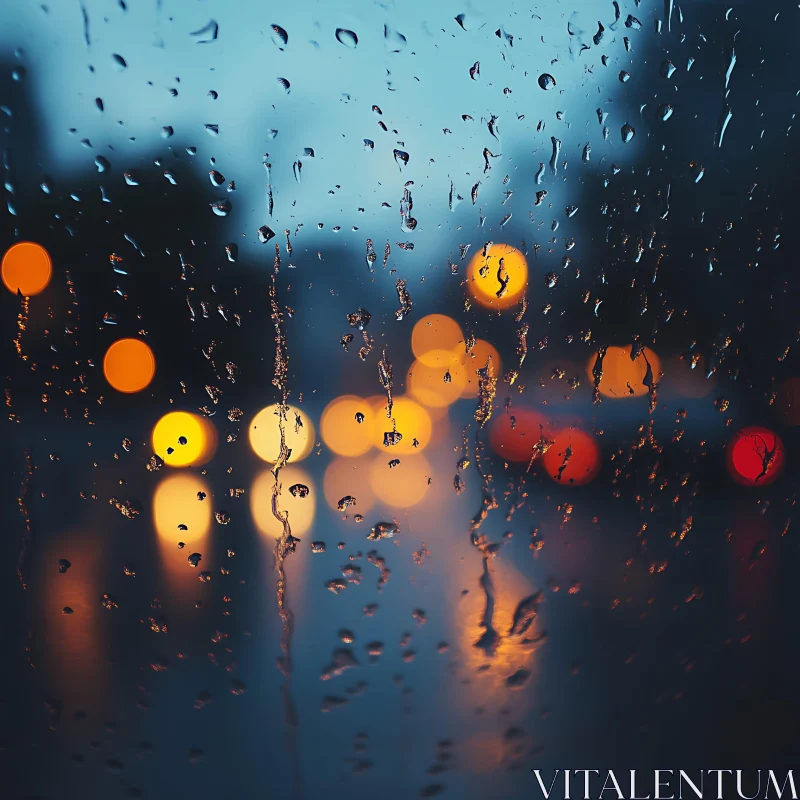 AI ART Rainy Day with Bokeh City Lights