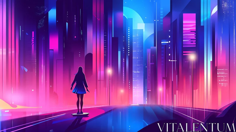 AI ART Cyberpunk Dreamscape: Neon City Night