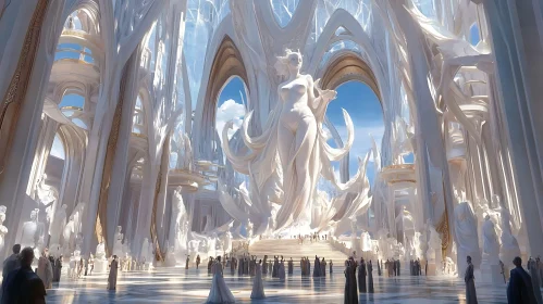 Gigantic Hall with Artistic Sculptures