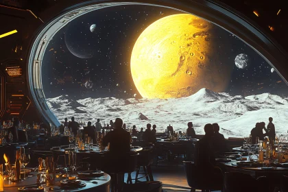 Dining with Celestial Views in Space