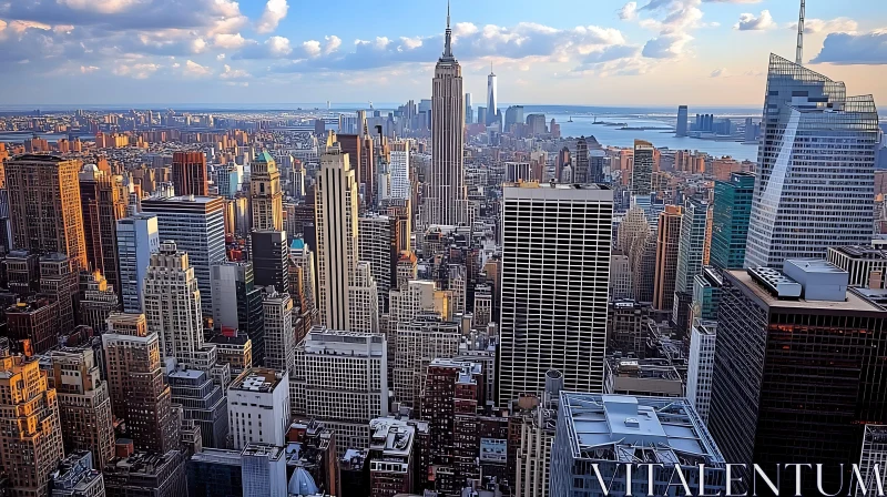 Urban Skyline with Iconic Tower and Diverse Architecture AI Image