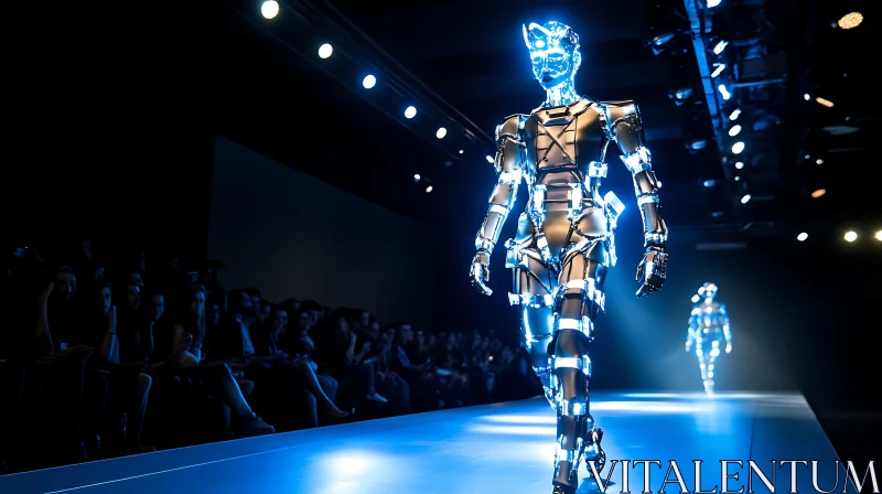 AI ART High-Tech Fashion Runway Featuring Humanoid Robots