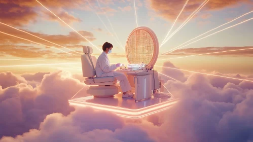 Dreamlike Medical Scene in the Clouds