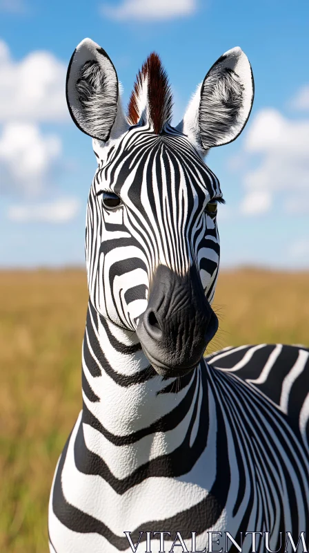 Zebra in Golden Plains AI Image