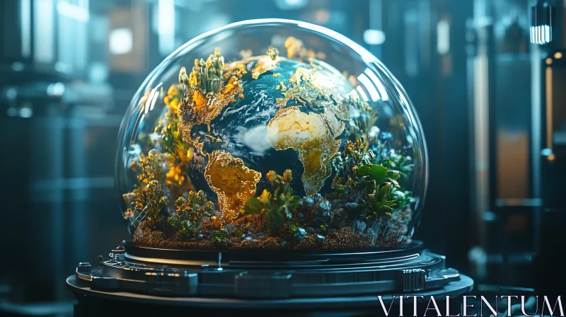 Futuristic Ecosystem Globe AI Image