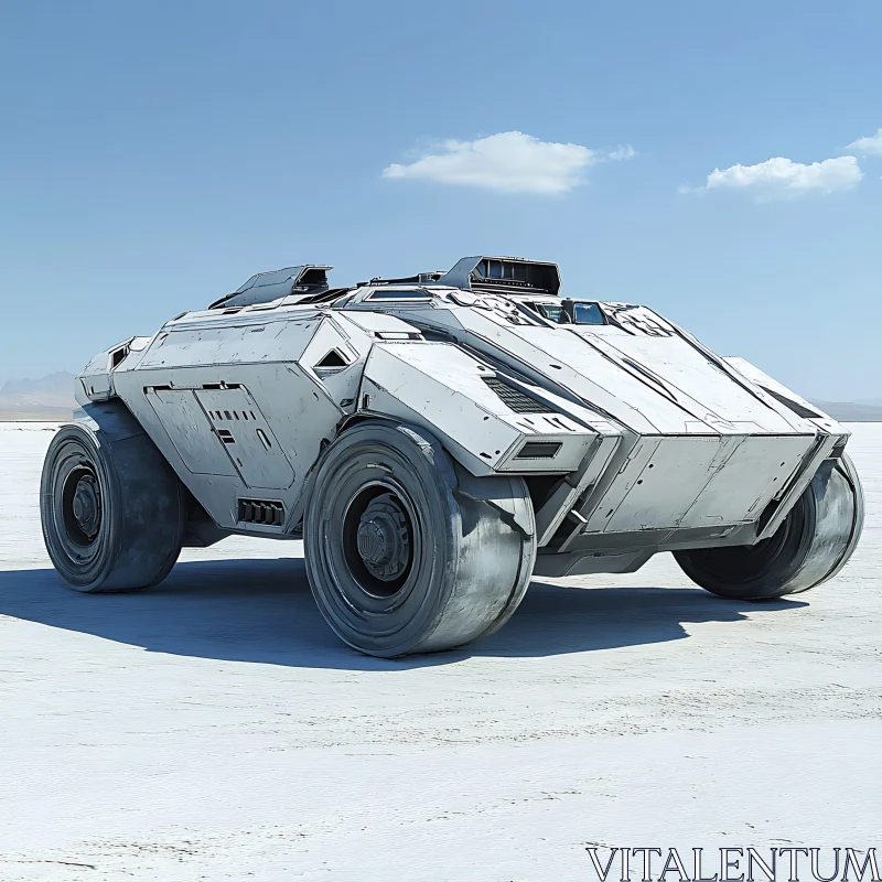 High-Tech Off-Road Vehicle in Arid Terrain AI Image