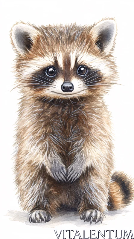 Cute Raccoon Art AI Image