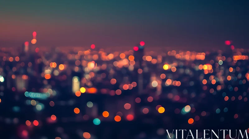 Blurred City Lights at Night AI Image