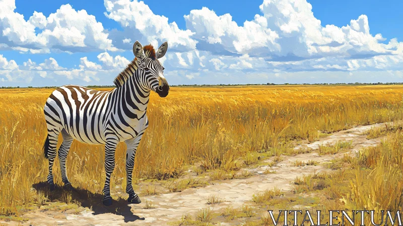 AI ART Zebra in the Savanna