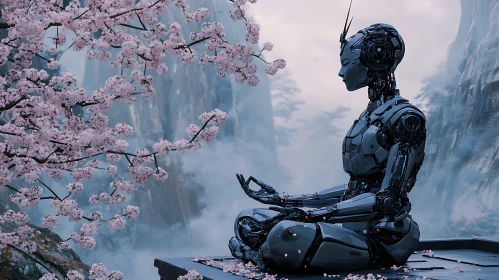 Technological Tranquility with Cherry Blossoms