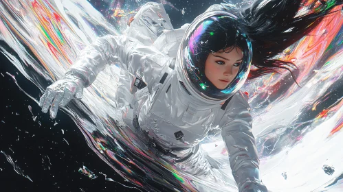 Abstract Depiction of an Astronaut in Space