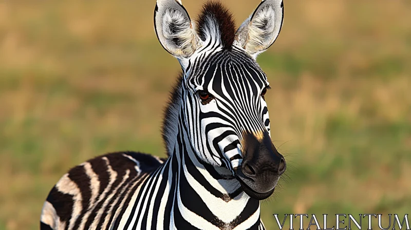 Zebra with Stripes in Nature AI Image