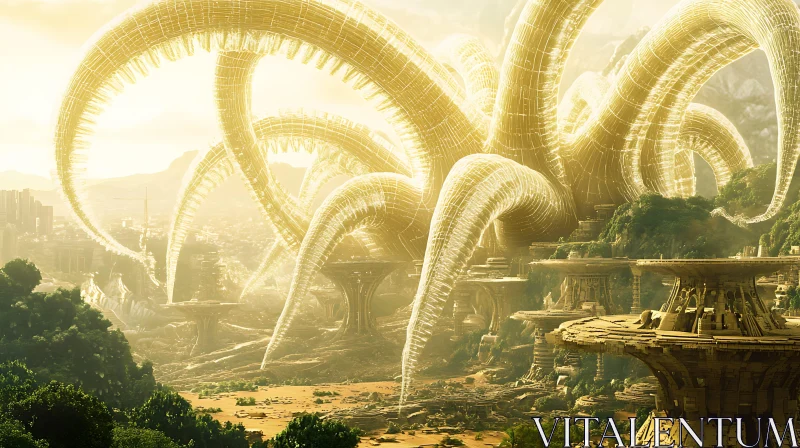 Golden Tubular Structures in a Futuristic Setting