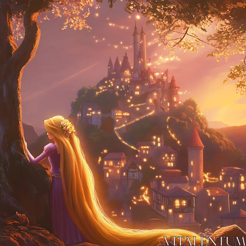 Magical Twilight Castle View