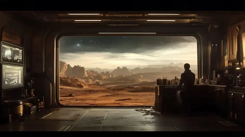 Alien Desert Vista from Space Colony
