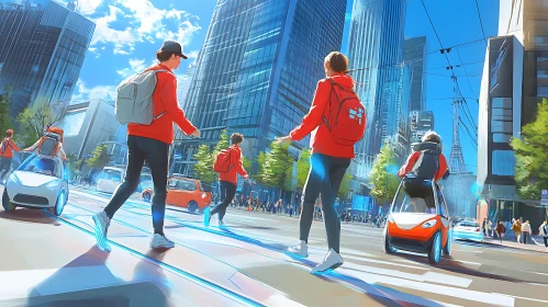 Modern Metropolis with High-Tech Transportation