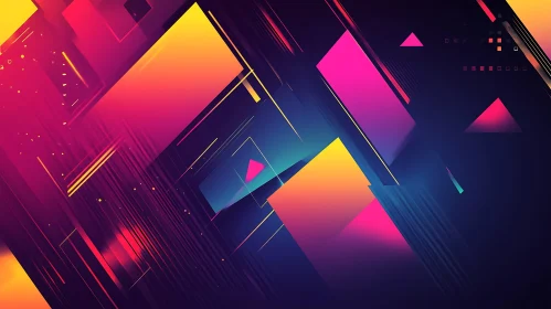 Digital Geometric Art with Bright Colors