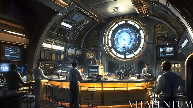 Sci-Fi Restaurant Bar Scene