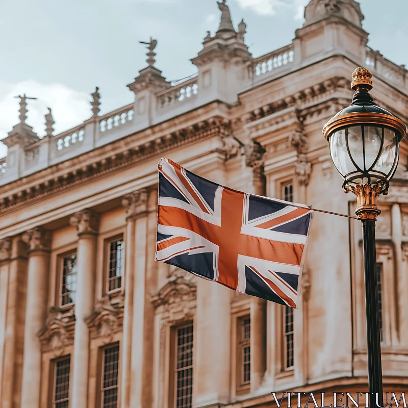 Union Jack and Classical Architecture AI Image