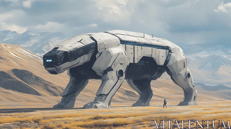 AI ART Giant Robot Animal in Futuristic Setting