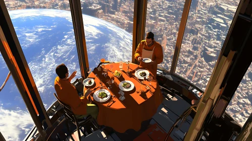 Dining in Space with Earth in View