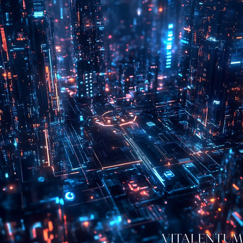 AI ART Neon-Lit Cyberpunk City