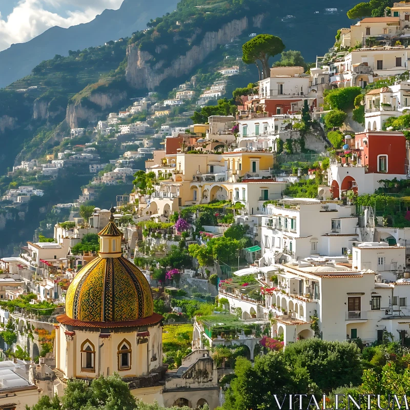 Scenic Italian Coastal Architecture AI Image