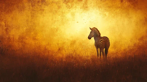 Zebra Silhouette in Warm Glow