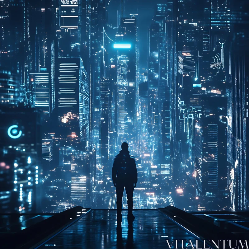 Neon Urban Jungle at Night AI Image