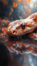 Serpent's Reflection in Water