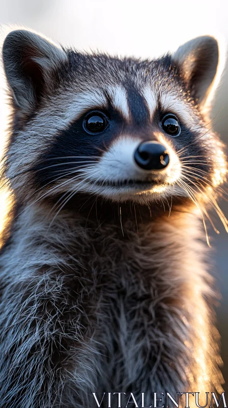 AI ART Raccoon Close-Up View