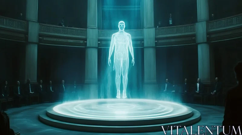 Human Hologram in Technology Presentation AI Image