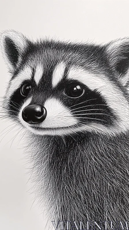 Raccoon Wildlife Portrait AI Image