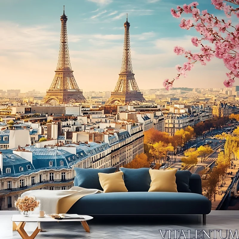 Paris Cityscape Featuring Eiffel Towers AI Image