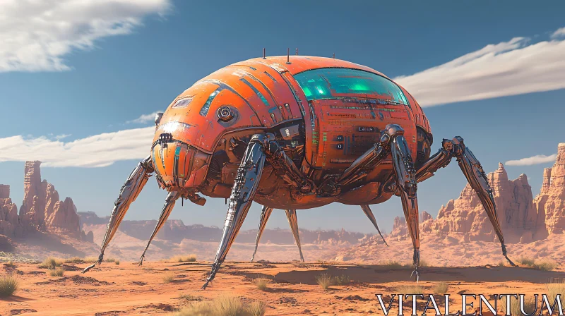 Sci-Fi Desert Robot AI Image