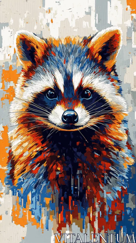 Colorful Raccoon Abstract Painting AI Image