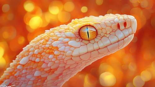 Detailed Snake Portrait with Textured Scales