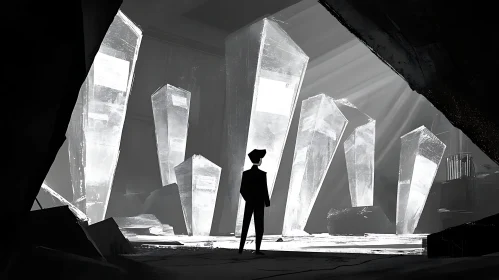 Mystical Cave of Crystalline Obelisks