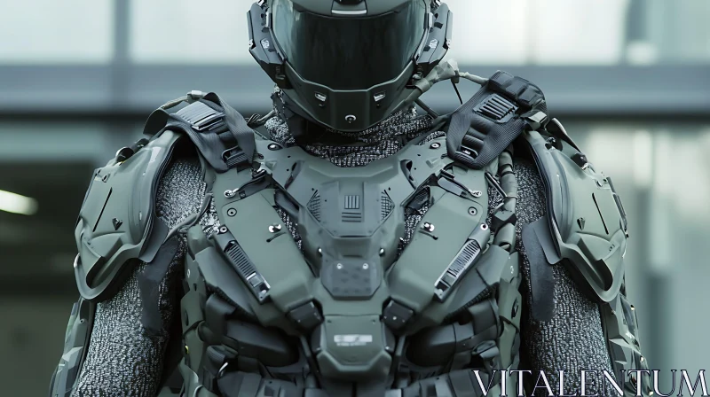 Futuristic Cybernetic Warrior in Cutting-Edge Armor AI Image