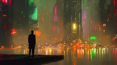 Futuristic Urban Neon Scene