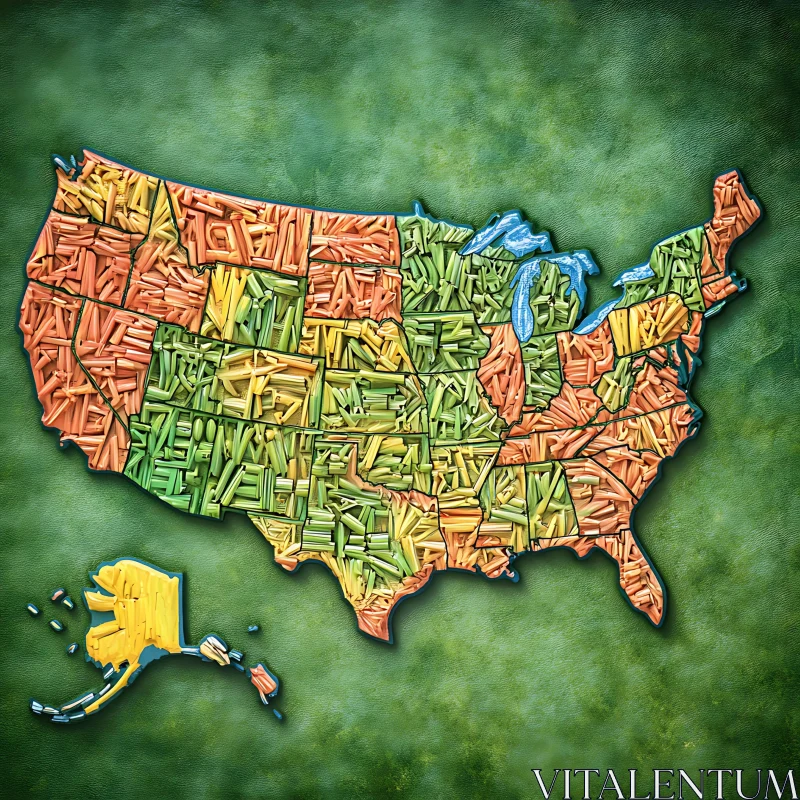 Abstract USA Map with Geometric Shapes AI Image