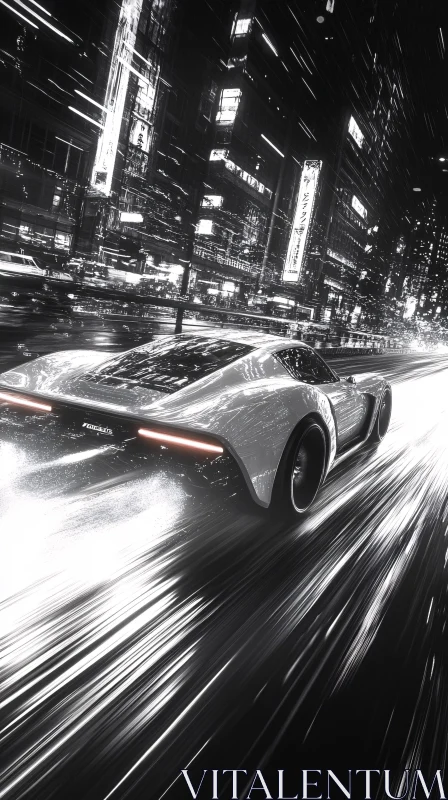 Night City Speeding Car AI Image