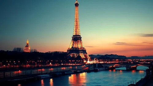 Eiffel Tower Nightscape in Paris