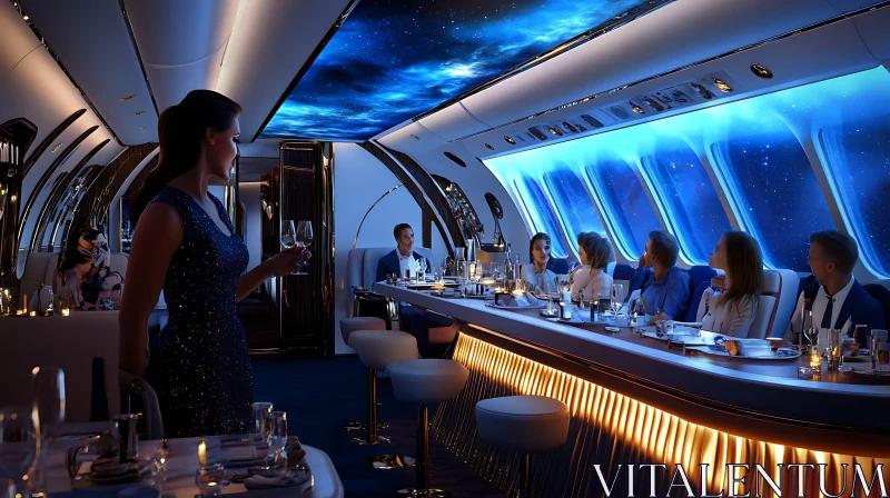 Exclusive Dining in a Private Jet with Elegant Design AI Image