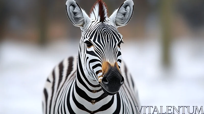 Zebra in the Snow AI Image