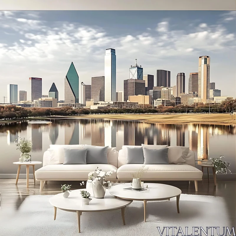 AI ART Urban Skyline in Interior Design