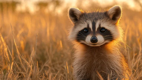 Wildlife Portrait: Raccoon at Sunset