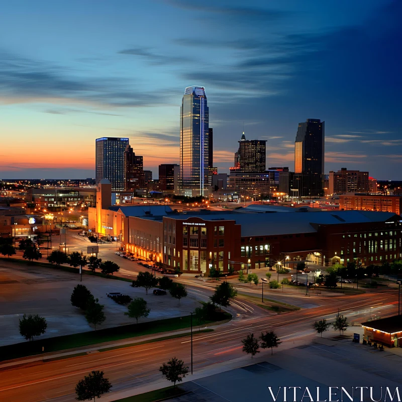 AI ART Cityscape View at Dusk